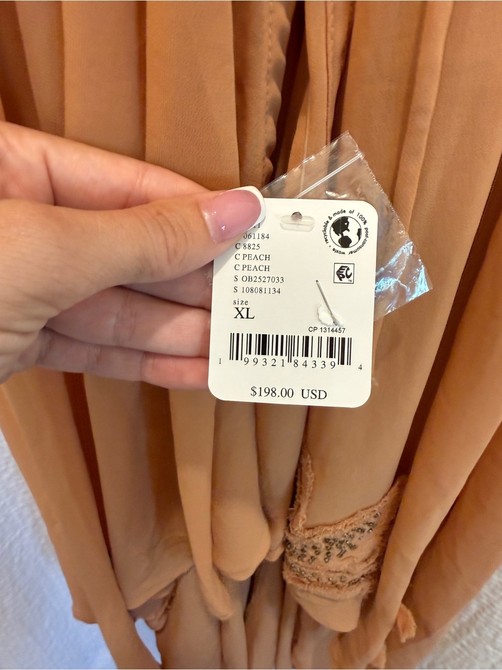 Free People Harlow Embellished Maxi Top High Low Dress - Orange - Size XL - Picture 5 of 13